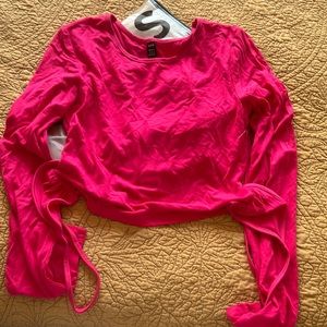 New shein pink top with waist wrap